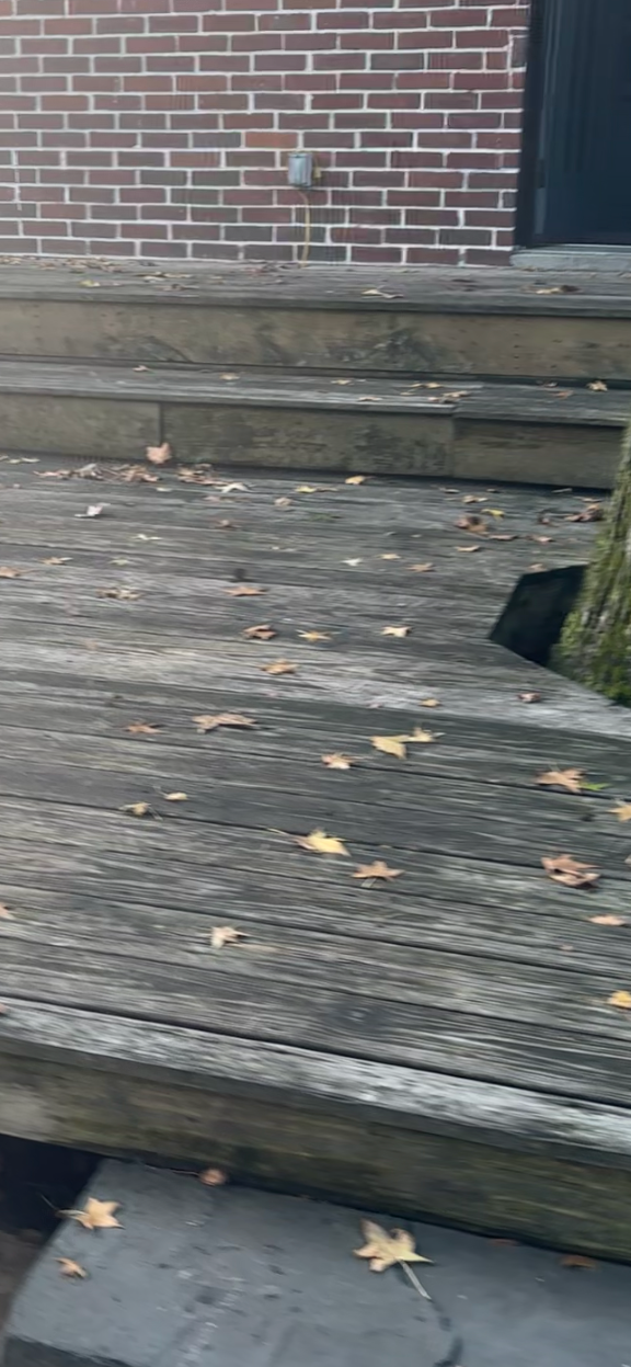 Old weathered deck before renovation